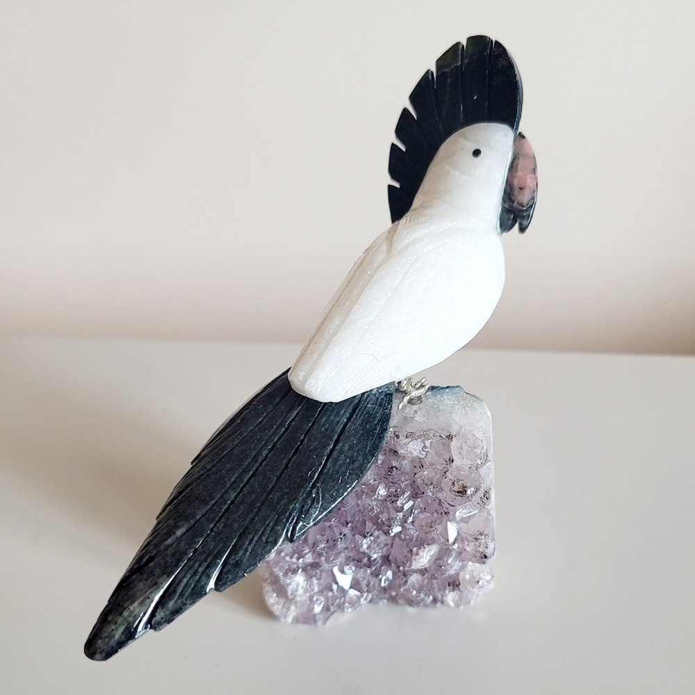 Home and Desktop Decoration stone bird (Cockatoo)